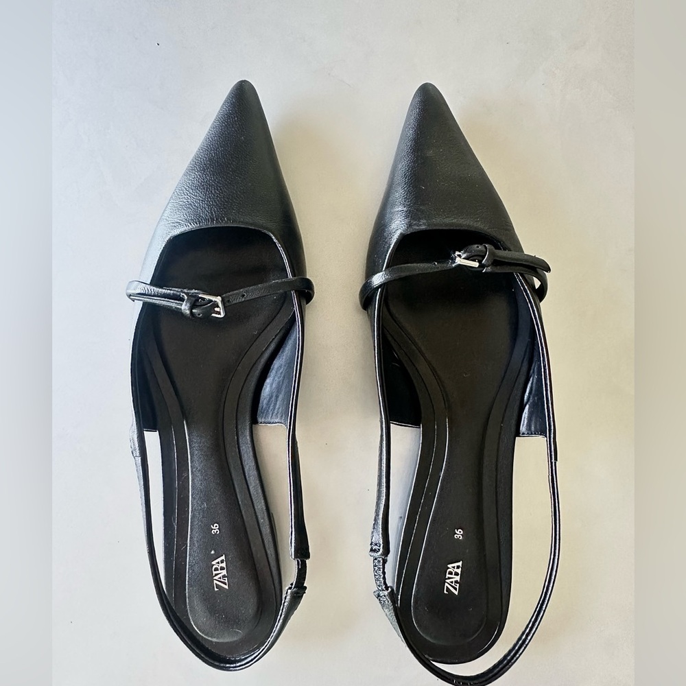 Zara Black Pointed Flats